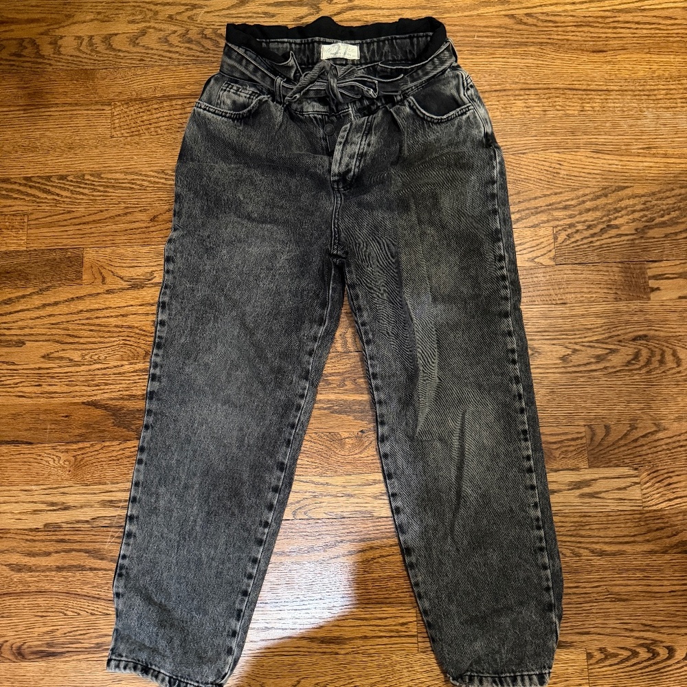 Size 27 We The Free Light Black Wide-Leg Jeans